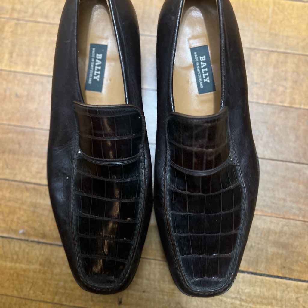 Bally Dark Brown Crocodile Pattern Loafers Bally Dark Brown Crocodile Pattern Loafers